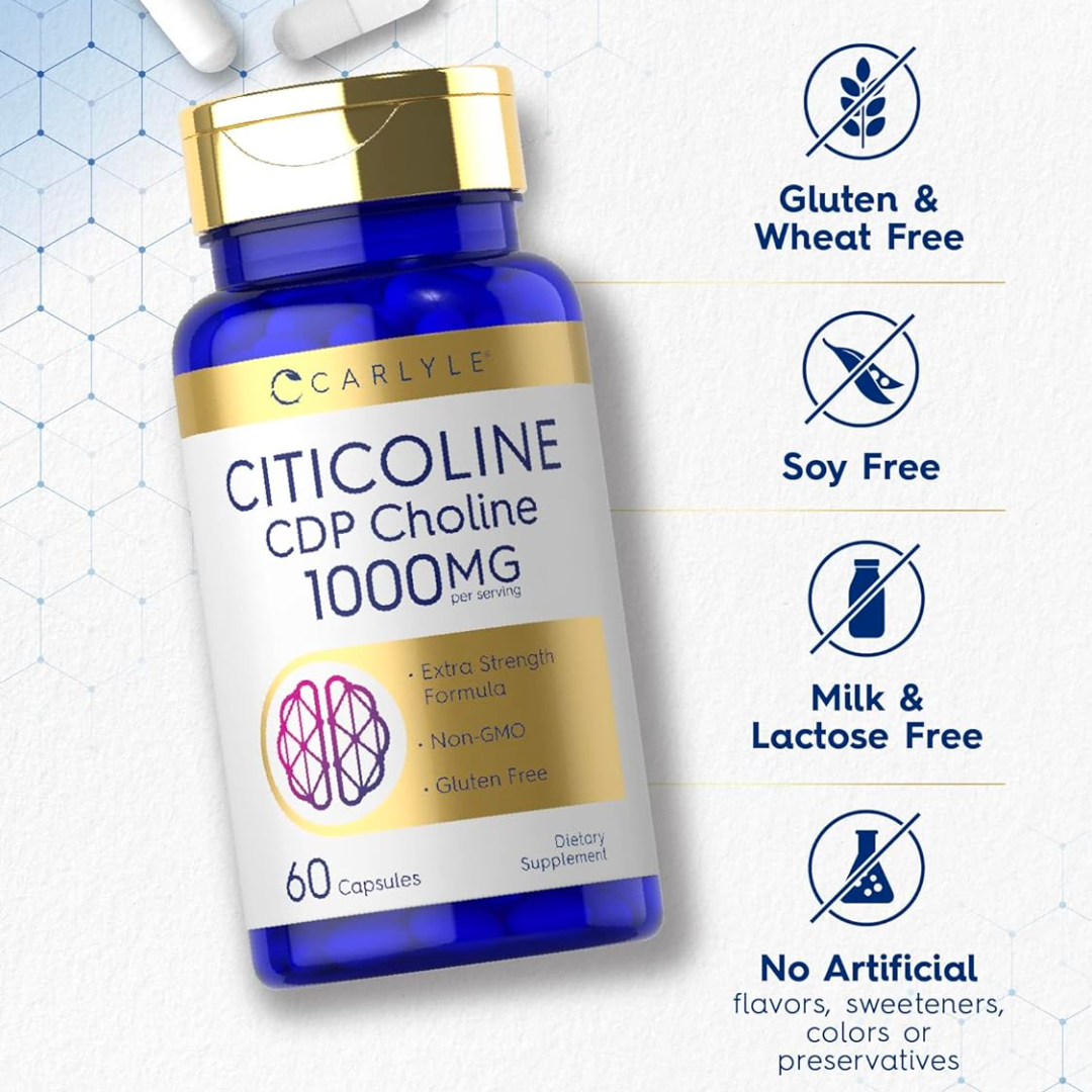 Carlyle Citicoline CDP Choline 1000mg | 60 Cápsulas